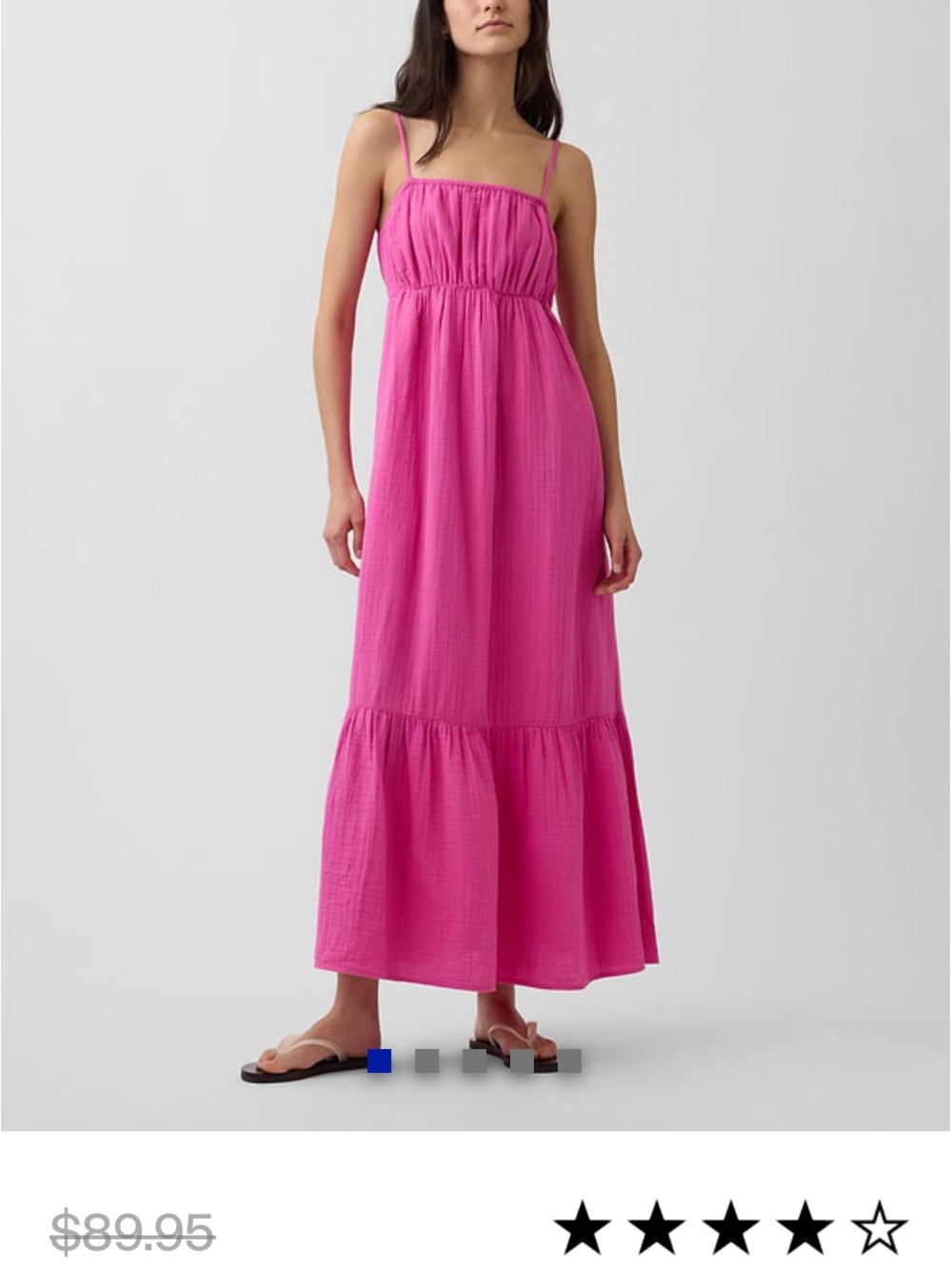 NWT Gap Cotton Gauze Empire Waist Tiered Maxi Dress